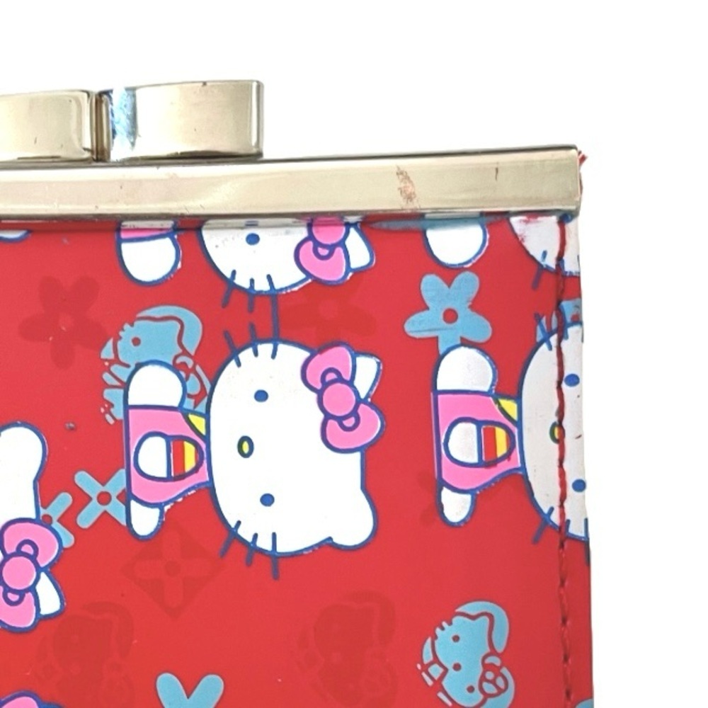 Hello Kitty Print Vinyl Coin Purse with Metal Kiss Lock, Small, 3.25” x 2.75” - Picture 3 of 8